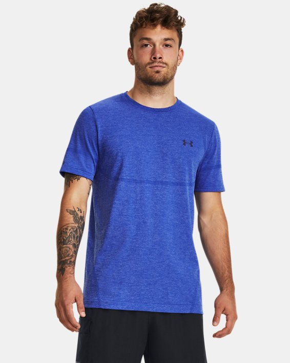 Tee-shirt à manches courtes UA RUSH™ Seamless Legacy pour homme, Blue, pdpMainDesktop image number 0